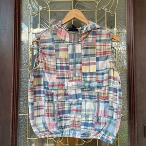 Vintage Ralph Lauren Colorful Plaid Sleeveless Hooded Top